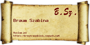 Braum Szabina névjegykártya